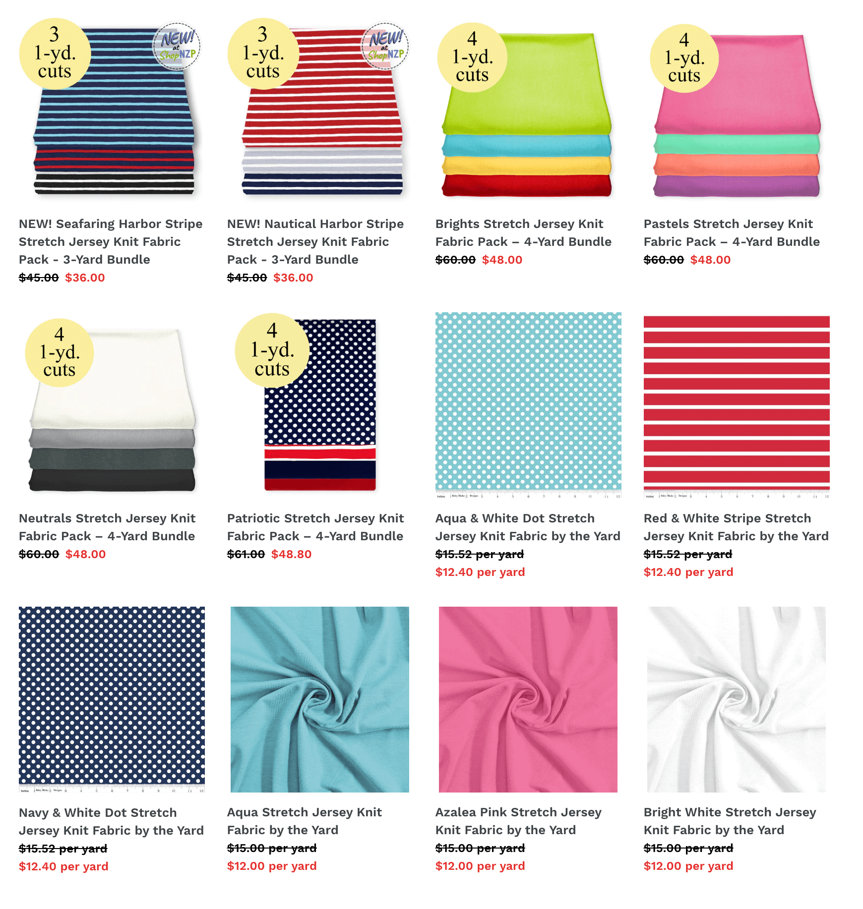 NEW! Harbor Stripe Stretch Jersey Knit Fabric Packs at Nancy Zieman Productions at ShopNZP.com