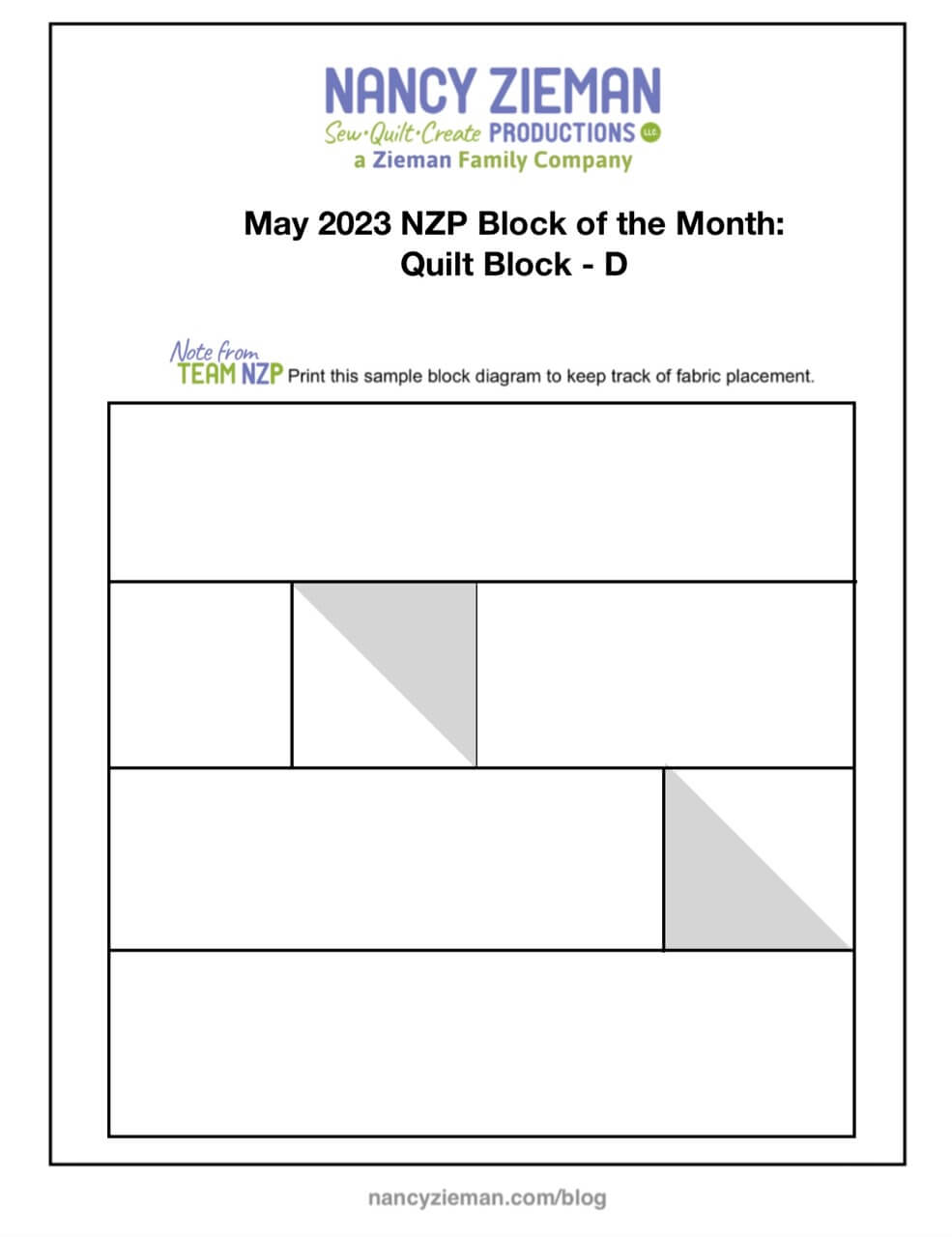 May 2023 NZP Block of the Month Planner