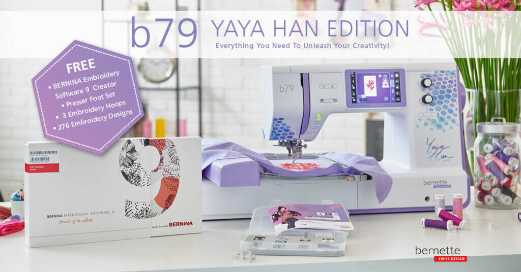NEW! at the Nancy Zieman Sewing Studio in Beaver Dam WI. Meet the NEW! bernette b79 YaYa Han Special Edition Embroidery and Sewing Machine