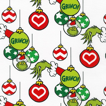 How the Grinch Stole Christmas Faces Fabric by the Yard now available at ShopNZP.com from Nancy Zieman Productions