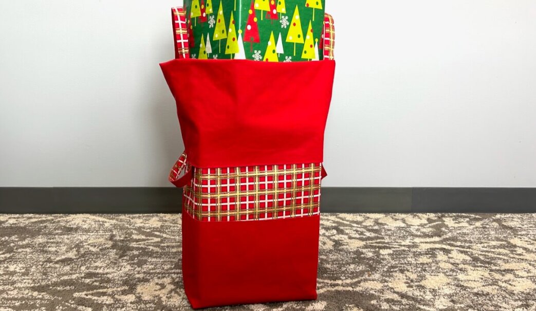 Christmas Joy Big Bigger Santa Bag Sewing Tutorial by The Stitch it Sisters at The Nancy Zieman Productions Blog