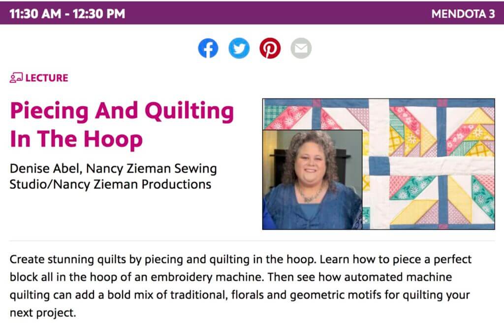 Join Stitch it! Sister Denise Abel at The Great Wisconsin Quilt Show 2023