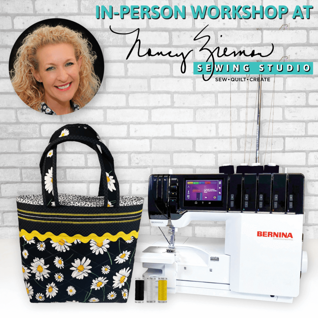 Clever Coverstithch Bag Workshop with Pam Mahshie at the Nancy Zieman Sewing Studio
