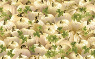14041M07B 02 Harvest Festival Pumpkins Cream Fabric by the Yard
