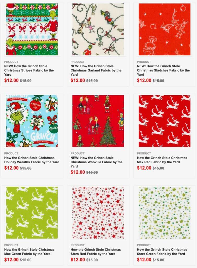 How The Grinch Stole Christmas Fabrics, Fabric Panels and Merry Grinchmas Tree Skirt Sewing Project