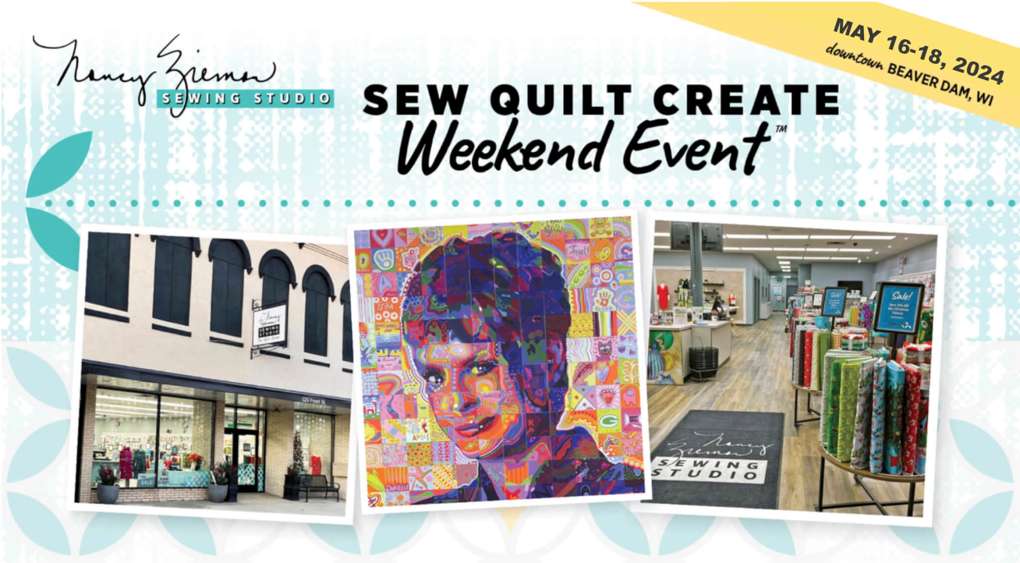Register Today for our SEW•QUILT•CREATE Weekend Events at Nancy Zieman Productions at ShopNZP.com