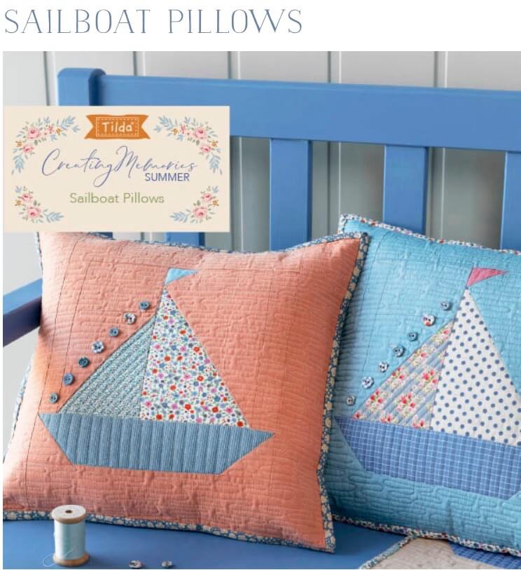 Tilda Creating Memories Sailboat Pillows Free Pattern