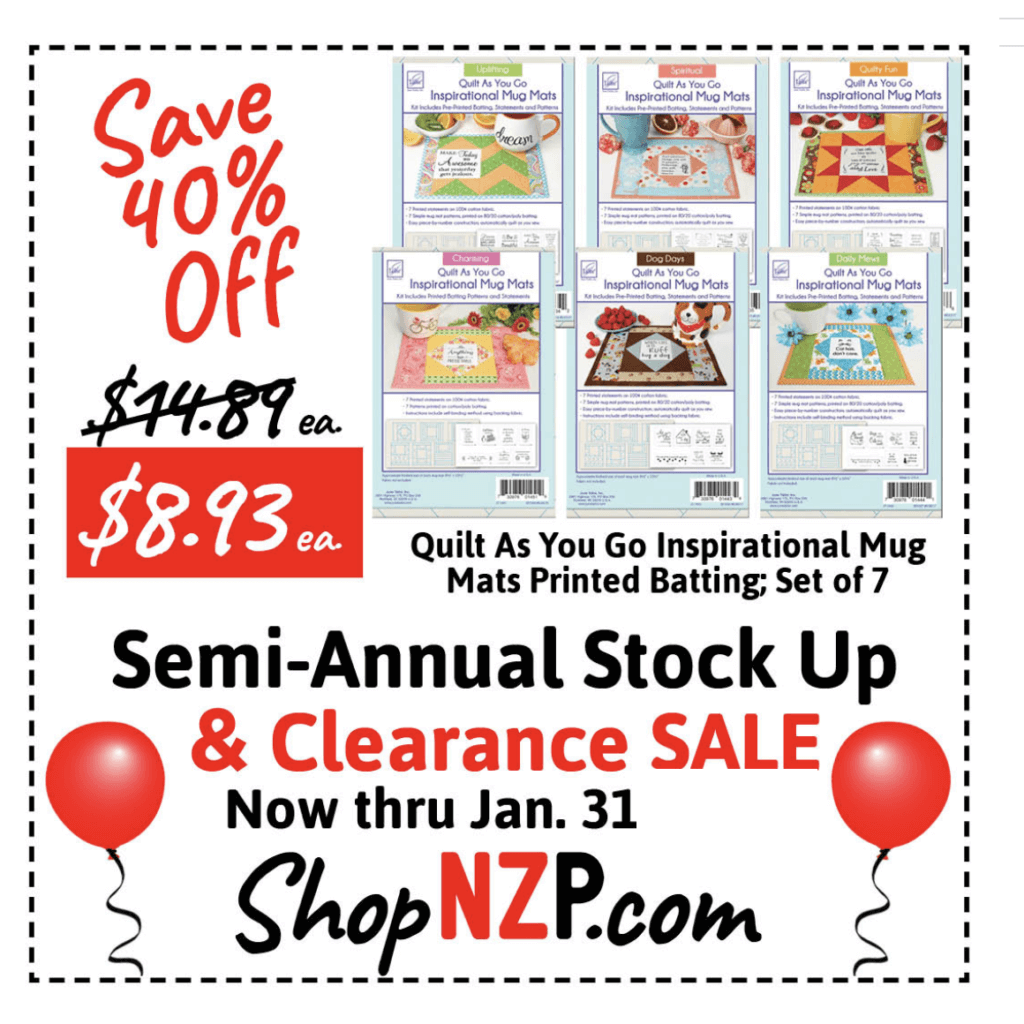 Semi-Annual Clearance and Stock Up Sale January 2025 at Nancy Zieman Productions at ShopNZP.com Semi-Annual Clearance and Stock Up Sale January 2025 at Nancy Zieman Productions at ShopNZP.com