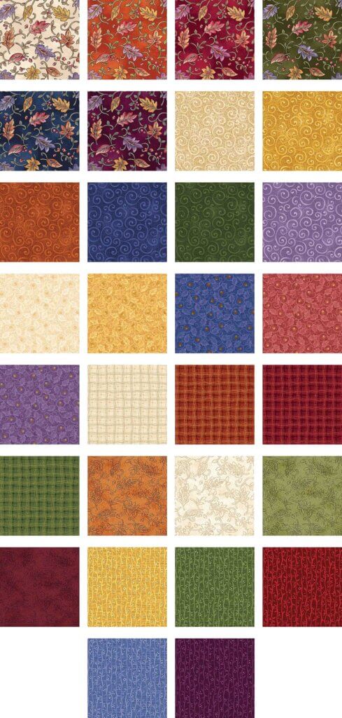 Autumn Breeze Fabric Collection by Nancy Halvorsen of Art to Heart for Benartex Designer Fabrics. available at ShopNZP.com from Nancy Zieman Productions