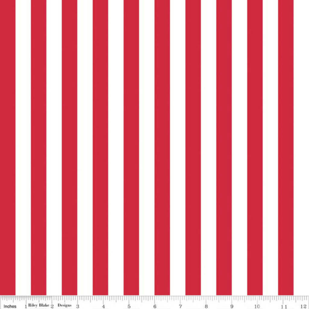 Red & White 1/2" Stripes Fabric by the Yard now available at Nancy Zieman Productions at ShopNZP.com