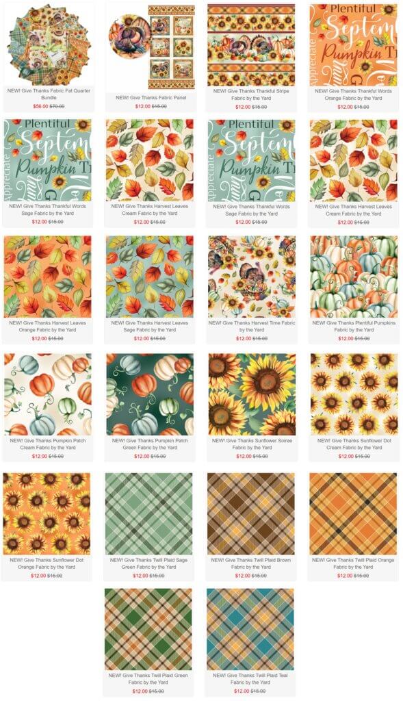 Give Thanks Fabric available from Nancy Zieman Productions at ShopNZP.com