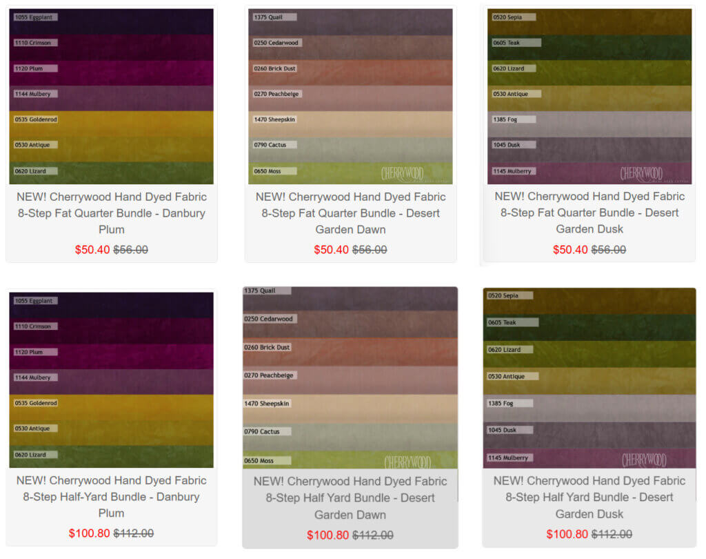 NEW! Cherrywood Fabric Fabrics featuring the Desert Dawn Fat Quarters and Half-Yard Bundles available at ShopNZP.com from Nancy Zieman Productions