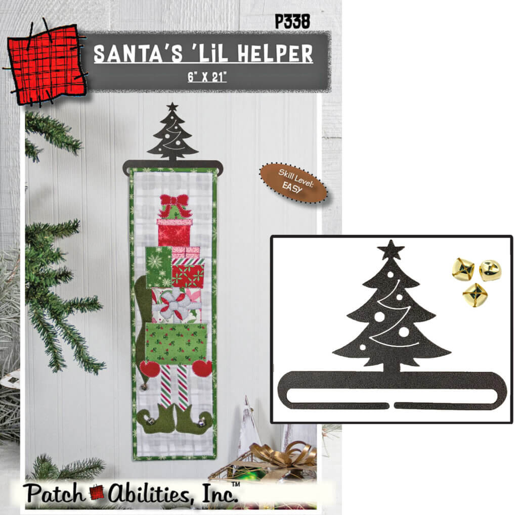NEW Patch Abilities Santa s Lil Helper Wall Hanging Pattern Jingle Bells and Mini Quilt Hanger Set 6721749506057