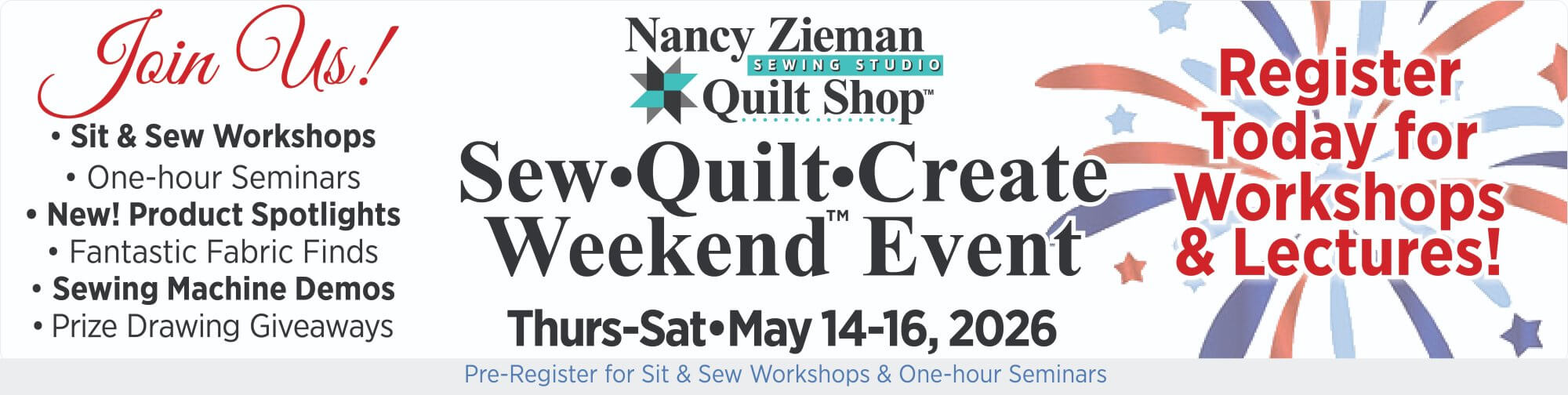2026 Sew Quilt Create Weekend Banner 04 07 26