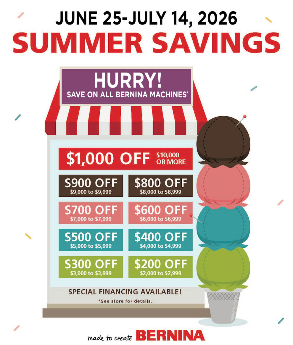 Summer Savings at The Nancy Zieman Sewing Studio Quilt Shop June 25 July 14