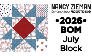 38 July 2026 NZP Block of the Month Sawtooth Star Quilt Block
