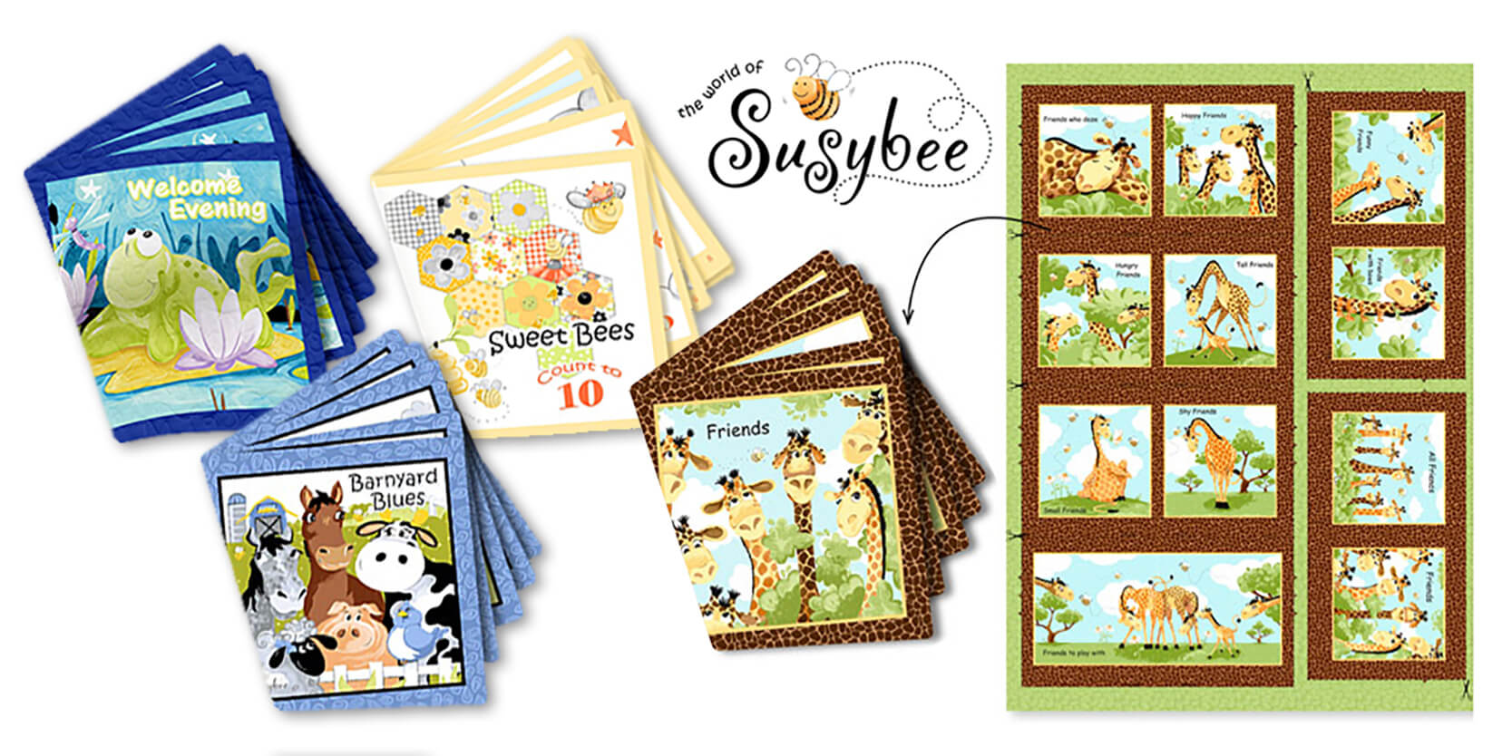 Fabric Soft Book Fabric Quiet Book Panels Sewing Round Up Fabric Panels available at ShopNZP.com Nancy Zieman Productions