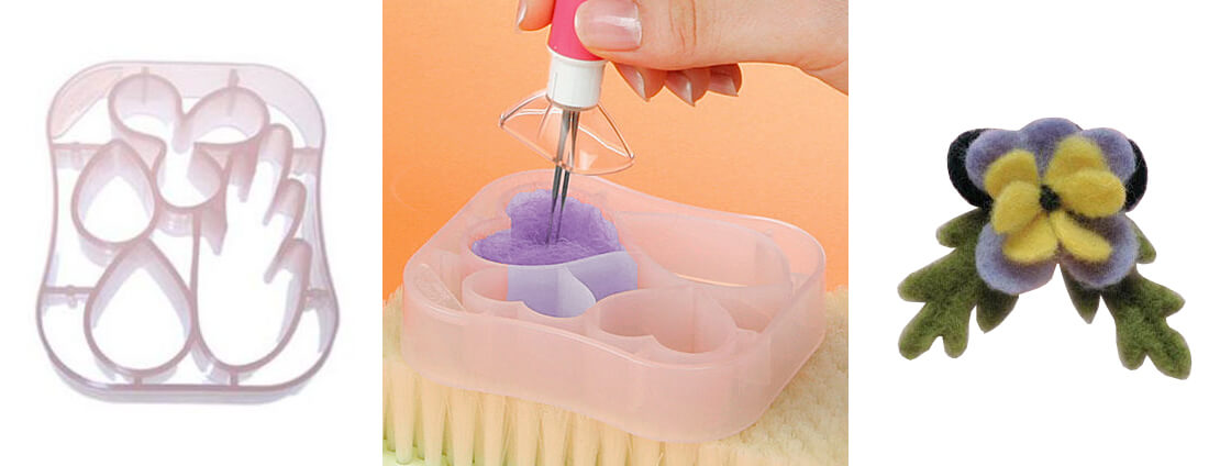 NEW! Needle Felting Tools by Clover available at Nancy Zieman Productions at ShopNZP.com Pansy Needle Felting Applique Mold available at ShopNZP.com Nancy Zieman Productions