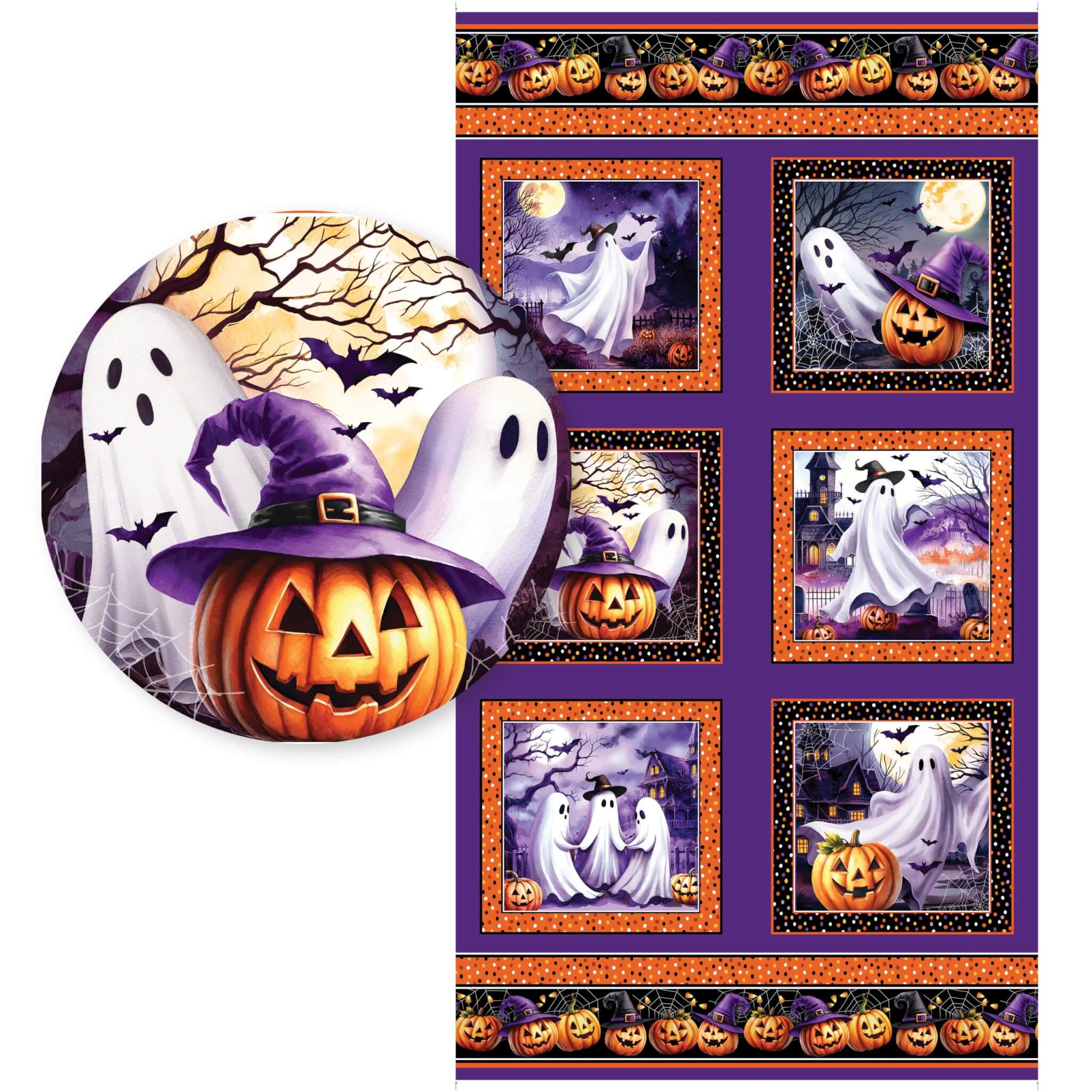 Halloween Ghostly Soiree Fabric by Nichole DeCamp for Kansas Studios and Benartex Designer Fabrics available at ShopNZP.com Nancy Zieman Productions
